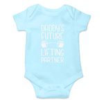 Witty Fashions Daddy Future Lifting Partner - Funny Cute Novelty Infant Creeper, One-Piece Baby Bodysuit (Light Blue, 6 Months)