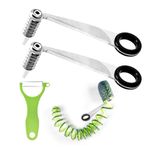 Zocipro 2PCS Potato Spiralizer with Peeler, Stainless Steel Vegetable Spiral Cutter, Handheld Tornado Twister for Potatoes, Carrots, Cucumbers, Radish, Fruit & Veg Garnish