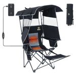 Nice C Heated Camping Chair with Battery, Chairs with Canopy, Heated Outdoor Camping Sports Chair, Folding Chair, with Removable Footrest, Cooler Bag, Power Bank Included (1 Pack)