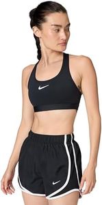 NIKE DX6821-010 W NK SWSH MED SPT Bra Sports Bra Women's Black/White Size XL