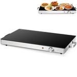 TANGZON Electric Food Warming Tray, Large Hot Plate Buffet Server with Adjustable Temperature, Cool Touch Handles & Non-Slip Feet, Stainless Steel Plate Chafer Warmer (300W, 0-110℃)