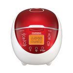 CUCKOO Rice Cooker 6 Cup Uncooked / 12 Cup Cooked, Classic Fuzzy Logic Rice Cooker Small with Delay Timer & Keep Warm Setting, Versatile Food Steamer for Cooking, Non-Stick Inner Pot, Red (CR-0655F)
