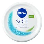 NIVEA Soft Moisturising Cream (200ml), 48H Face Moisturiser, Body and Hands with Vitamin E and Jojoba Oil, Hand Moisturiser, Vegan Formula Day Cream