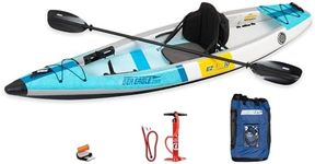 Sea Eagle EZLITE 10 Ultralight, All Woven, Drop Stitch, Rigid, High Performance, Easy Setup, 10' Solo Inflatable Kayak-Backpack, Seat, Carbon Paddle & Adjustable Footrests (EZLITE10 Pro Carbon Kayak)