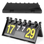 Joyeee Portable Scoreboard, Sporting Goods Metal Deluxe Score Cards, Score Keeper Score Flipper, 6 Number Cardboards Coach & Referee Scoreboards for Sports Competition, Flips Up to 31, Black