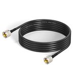 Superbat RG8x Coaxial Cable 10ft PL259 Jumper Cable CB Coax Cable 50 ohm Low Loss for Position Coaxial Switch Ham Radio Antenna Analyzer Dummy Load SWR Meter