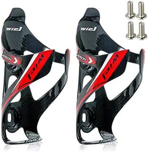 Wiel Full Carbon Fiber Bicycle Bike Light Drink Water Bottle Cage Holder (2Pcs Black)