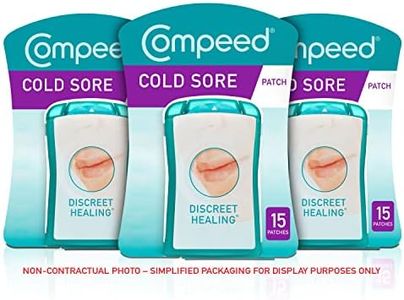 Compeed Cold Sore Discreet Healing Patch, 45 Patches (3 Packs of 15), Cold Sore Treatment, More Convenient than Cold Sore Creams, Dimensions: 1.5 x 1.5 cm