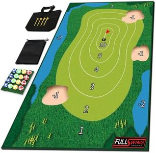 Full Swing Sports - Golf Chip Off Challenge chip and Stick Game - Battle Royale Golf Game with 6'x4' Premium Golf Chipping Mat, 16 Velcro Sticky Balls - Indoor & Outdoor Play – (NO Club Included)