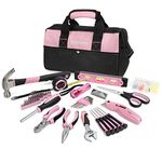 WORKPRO 106-Piece Home Tool Kit, Pink Tool Kit with Tool Storage Bag - Durable, Long Lasting Chrome Finish Tools - Perfect for DIY, Home Repair