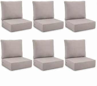 HUMMUH 6-Seat 6-Inch Thick Outdoor Replacement Cushion Set, 22x24 Inch