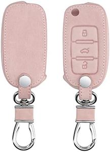 kwmobile Accessoire Clef de Voiture Compatible avec VW Skoda Seat 3-Bouton - Coque de clé de Voiture en Simili Cuir - Or Rose