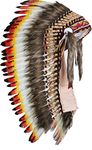 READY FOR HALLOWEEN . Y01 Medium Three colors Feather Headdress ( 36 inch long ).