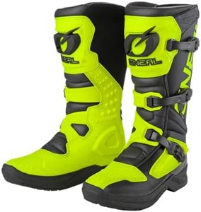 O'NEAL | Stivali Motocross | Moto | Protezione interna della caviglia, del piede e della zona del cambio, fodera perforata, microfibra di alta qualità | RSX | Adulto | Nero Giallo Neon | Taglia 48