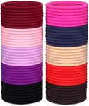 H&S 100 Hair Bands 4mm Hair Ties Bobbles Elastics Hairbands Ponytail Holders No Metal Colourful Accessories for Women Girls Kids Men Thick Hair Black Multicolour - Hair Bobble - Strong Hair Bands