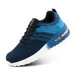 NEOKER Trainers Men Running Shoes Women Sports Jogging Sneakers Lightweight Breathable Gym Shoes for Running Walking Fitness Training Blue UK8.5