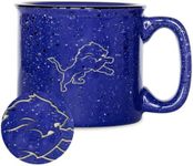 Rico Industries NFL Football Minnesota Vikings 15 oz Speckle Camper Coffee Mug, Deep Laser Engraved Logo, Ceramic Camping Mug, Speckle Glaze