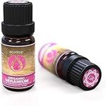 Geranium Essential Oil, Cosmos Certified Organic, Top Grade, Egyptian, 100% Pure, Best Therapeutic Grade for Aromatherapy, Massage, Diffusers & Bath - 10ml, Free E-Book Included