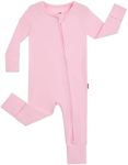 EASWEET Baby One-Piece Romper Footless Bamboo Viscose Pajamas Sleepers for Baby Girls, Pink 2, 18-24 Months