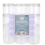 Healthy Packers Slime Containers with Water-tight Lids (8 oz, 12 Pack) - Clear Plastic Food Storage Jars with Individual Labels- Great for your slime kit - BPA Free