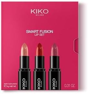 KIKO Milano Smart Fusion Lip Set 02, Kit De Labios Con 3 Labiales De Acabado Luminoso
