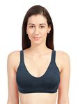 SONARI Women's Cotton Polyester Lightly Padded Wire Free Minimiser Bra (minimizermblue34D_M Blue_34D)