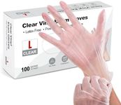 Disposable Clear Vinyl Gloves - Pack of 100, Latex-Free, Powder-Free, Multi-Purpose Gloves, Disposable Gloves, Extra Strong, Disposable Surgical Gloves, for Medical, Food Handling, Cleaning Gloves