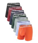 Separatec Men's Cotton Boxer Briefs Pouch Support Stretchy Underwear for a Week 7 Pack (L,Multicolor)