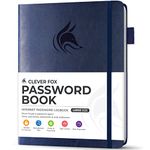 Clever Fox Password Book With Tabs. Internet Address And Password Organizer Logbook With Alphabetical Tabs. Large Size Password Keeper Journal Notebook For Computer & Website Logins (Dark Blue)