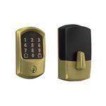 Schlage Encode Smart Wi-Fi Deadbolt Lock with Touchscreen Keypad, Keyless Front Door Entry, App Control, Alexa, Google Home and Airbnb Compatible, Satin Brass, BE489WB GRW 608