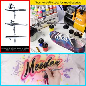 MEEDEN Airbrush Kit with Compressor – 24 Color Paint Set
