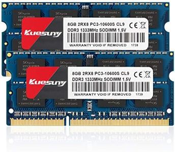 Kuesuny 16Go Kit (2x8Go) DDR3 Mémoire RAM 1333MHz PC3-10600S SODIMM Memory Upgrade for MacBook Pro,iMac,Mac Mini (2x8GB) SODIMM Ordinateur Portable Compatible with Apple