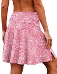 COOrun 20" Tennis Skirt Womens Skorts with Pockets Golf High Waisted Skorts Skirts Knee Length Skirt with Shorts M