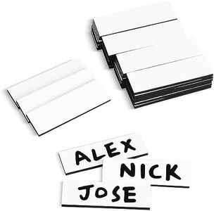 Kvonu Baseball 30Pcs 0.5 x 2.35 inch Lineup Magnets(Dugout Board Not Included), Strong Magnetic, Repeatable Erasable Coaching Board Magnets (0.5'' x 2.35'', 30)