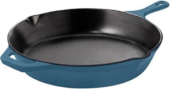 Utopia Kitchen Saute Fry Pan - Chefs Pan, Pre-Seasoned Cast Iron Skillet - Frying Pan 12 Inch - Safe Grill Cookware for Indoor & Outdoor Use - Cast Iron Pan (Teal)