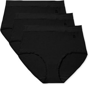 Tommy John Supima Cool Cotton Women's Underwear, High Rise Briefs, Fabric Breathable Underwear for Women, High Waisted Ladies Briefs, Full Coverage Panties, Black, X-Small, 3 Pack