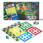 Kids Mandi Ludo and Snake and Ladder Deluxe Board Game | Big Size 13 Inch Play Board for 5 Years and up | Ludo Game | Saap Seedhi Travel Board Game Multicolor