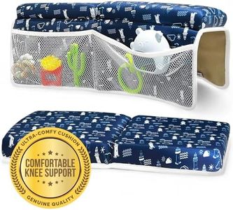 Comfortable Baby Bath Kneeler and Elbow Rest Pad Set - Non-Slip, Extra Thick Premium Cushion, Built-in Toy and Toiletry Pockets Keeping Items at Hand, Convienent Quick Drying, Lighthouse Design