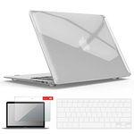 IBENZER Compatible with MacBook Air 11 Inch Case Model A1370 A1465, Soft Touch Plastic Hard Shell Case with Keyboard Cover & Screen Protector for Apple Mac Air 11, Crystal Clear, CA-MA11-CYCL+2