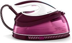 Philips PerfectCare Compact Steam Generator - 2400W, 400g Steam Boost, 6.5 Bar Pressure, OptimalTEMP Technology, 1.5L Tank, Burgundy/White (GC7842/46)