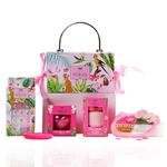 Whimsy Beauty Magical Clutch Makeup Kit for Kids & Pre-Teens | Non-Toxic Play Makeup Set with Eye Shadow Palette, Lip Tint, Lip Gloss, Press-On Nails & Puff Blender | Vegan & Cruelty-Free | Pack of 5