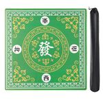 GUSTARIA Mahjong Mat,Mahjong Game Table Mat with 3 Free Dice & Carrying Bag,31.5"x31.5" Green Rubber Anti-Slip Playmat for Mahjongg, Card, Board & Tile Games