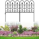 YITAHOME 5 Panels Decorative Garden Fence Metal Animal Barrier Fence 24"(L)×32"(H) No Dig Iron Edge Coated Folding Fencing for Outdoor, Patio, Flower Bed
