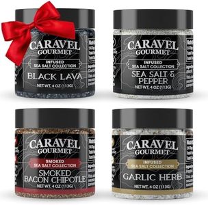 Caravel Gourmet Infused Sea Salt Mega Sampler, 4 Flavors, 4 oz Jar 4-Pack