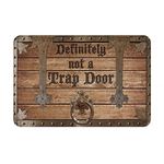 Ensound Definitely Not A Trap Door Doormat Comfortable Soft Rug Non-Slip Welcome Mats for Home Kitchen Washable Bathtub Shower Mats Decorative 24X16 Inch