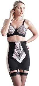 Rago 1294 | Open Bottom Girdle Extra Firm Shaping | Sizes M–8X | Zipper + Hook Closure | Classic Vintage Control | USA MADE | Pink/Black M/28