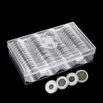 60 Pieces Coin Capsules Case, AITIME 41mm Round Large Plastic Coin Holders with Foam Gasket for Collectors, Penny, Quarter, Dollar Organizer Collection Book