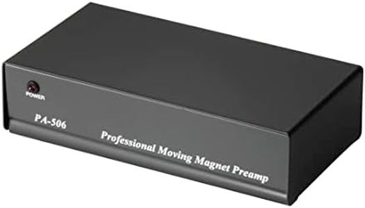 Hama Preamplificador de fono estéreo PA 506 (para tocadiscos, incluye adaptador de alimentación de 230 V/50 Hz, 3000 mA, cable de ajuste de 0,9 m) negro