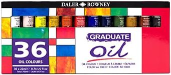 Daler-Rowney Graduate 22ml Oil Paint Set, 36 Assorted Colours, High Lightfastness, Ideal for Student Artists & Hobbyists