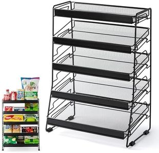 Lineware 5 Tier Snack Organizer Candy Display Rack for Countertop Snack Rack Portable Chip Rack Black Metal Snack Shelf for Retail Stores Kitchen Office